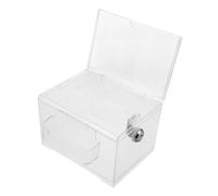Mobestech Clear Acrylic Ballot Box with Secure Lock for Voting Donation and Suggestion Use Transparent Lockable Cash Box with Slot for Fundraising and Meetings Modern Design