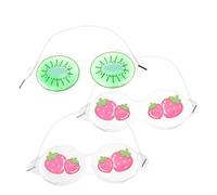 Mobestech Cooling Fruit Eye Masks 3pcs Kids Ice Cold Gel Eye Patches for Sleep Breathable Pvc Material Suitable for Children's Rest and Relaxation Random Style