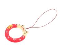 Mobestech Creative Cartoon Phone Lanyard with Ring Finger Strap for Men and Women, Anti-lost Red Lucky Cat Pendant, Practical Mobile Phone Accessory Charm for Everyday Use