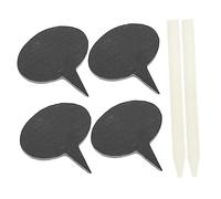 Mobestech Creative Cheese Label Set with Oval Markers and Chalk Pens Decorative Cheese Toppers for Cakes and Cupcakes Portable and Reusable Plant Labels for Birthday Parties and Events
