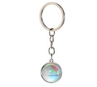 Mobestech Creative Planet Keychain with Crystal Glass Globe Pendant Striking Map Design Key Ring for Bag Charm Stylish Hanging Ornament Gift for Travel Lovers and Geography Enthusiasts