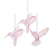 Mobestech Crystal Acrylic Bird Pendant Set 3Pcs Colourful Hummingbird Hanging Decor for Weddings and Birthday Celebrations
