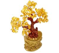 Mobestech Crystal Feng Shui Money Tree Bonsai Desktop Ornament for Home Office Decor Traditional Chinese Style Lucky Wealth Decoration Elegant Feng Shui Tree