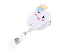 Mobestech Cute Retractable Badge Reel with Alligator Clip Funny Teeth-Shaped Felt Id Badge Holder for Cloth Card Holder with Smooth Polished Surface and Rotation