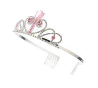 Mobestech Decorative Rhinestone Crown Headdress for Pink Crystal Tiara Headband Lightweight Birthday Party Accessory Creative Festival Hairwear for Boys