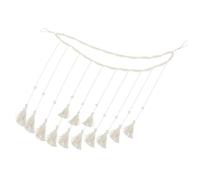 Mobestech Decorative Wooden Bead Garland Photo Holder for Wall Hanging Picture Display with Clips Boho Collage Tassel String for Home Artistic Polished Beads for Multi-use Photo Wall Collage
