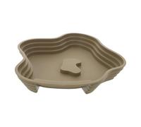 Mobestech Deep Reptile Soaking Pool with Ramp, Large Brown-Green Turtle Bath Tub for Lizards and Tortoises, Terrarium Water Dish for Reptile Habitat