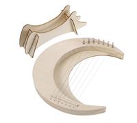 Mobestech Delicate Style Wooden Lyre Harp for Beginners Portable Small Harp with Stable Sound and Strings Music Instrument for Friends Entertainment