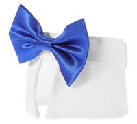 Mobestech Dog Tuxedo Collar Cat Collar with Bow Tie Adjustable Cotton Blue for Small Puppy Pets Holidays and Parties