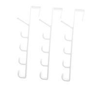 Mobestech Door Hooks Effectively Holding More Things and Saving Space 3pcs with Five Hooks in One Body White for Kitchen and Bedroom