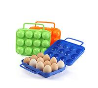 Mobestech Dozen Egg Holder Handle Plastic Egg Storage Container Egg Cartons for Kitchen Outdoor Sturdy Egg Cartons Cover Lock Easy to Carry Egg Carrier