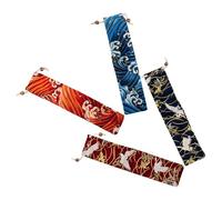 Mobestech Drawstring Utensils Storage Bags Japanese Style Holder Pouches Portable Fabric Tableware Organizer for and Picnic 4pcs Set (sizes 5 to 8