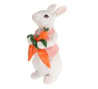 Mobestech Easter Bunny Rabbit Figurine Cute Resin Garden Decoration for Desktop House Cake Decor Adorable Micro Landscape Statue for Home Party Use