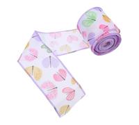 Mobestech Easter Wired Edge Ribbon Roll 6.3cm Wide 10 Yards Long Burlap-Like Polyester Ribbon for DIY Butterfly Bows Outdoor Wreath Wrapping and Spring Decoration