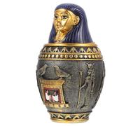 Mobestech Egyptian Style Canopic Jar Resin Ornament Ancient Egyptian Elements Statue Tabletop Craft Decorative Figurine for Home and Office Decoration