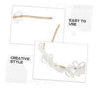 Mobestech Elegant Floral Pearl Headband with Rhinestone Beading Fake Pearl Bridal Hair Jewelry for Wedding Comfortable Princess Headpiece Suitable for Classic and Modern Dresses