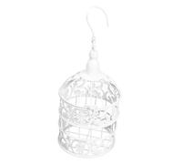 Mobestech European Style Iron Decorative Bird Cage White Ornamental Wedding Supply Large Delicate Ironwork Cage for Home Decor and Photography Props