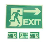 Mobestech Exit Stickers Safety Signs Glow in The Dark 4pcs Self-adhesive with Directional Arrow, Polyethylene Reflective Film and Fire Safety Compliance for Emergency Situations