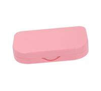 Mobestech False Eyelash Organizer Storage Box with Led Light Pink Compact Lash Case Portable Makeup Mirror for Travel and Daily Use