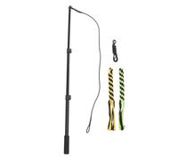 Mobestech Flirt Pole Dog Flirt Pole Telescopic Interactive Play Aluminium Alloy Sponge Nylon Cotton Rope Black Set for Puppies and Dogs Training
