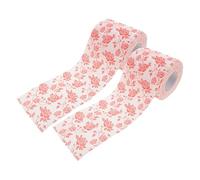 Mobestech Floral Decorative Toilet Paper Rolls 2pcs Rose-Printed Soft Tissue for Weddings and Holiday Parties
