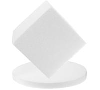 Mobestech Foam Cake Dummy Set with Stand 6-inch Square Cubic Cake Model for Decorating Practice for Wedding and Party Decoration