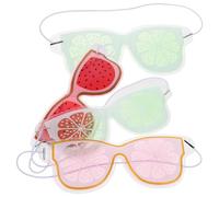 Mobestech Fruit Pattern Gel Eye Mask for Boys and Girls - 4pcs Portable Wear-resistant Pvc Cooling Eye Pads for Household Cold Hot Compress, Light Blocking Sleep Aid