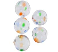 Mobestech Glass Hollow Round Beads Easy to String Art Glass Beads 5pcs Versatile Use Bright and Style for Wind Chime Making and Craft Projects