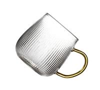 Mobestech Glass Milk Cup High Borosilicate Heat Resistant Vertical Stripe