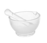 Mobestech Glass Mortar and Pestle Portable Science Mortar Bowl Grinder for Pharmacy Kitchen Spice Crusher Garlic Masher Medicine Mixer Lab and Culinary Use