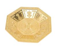 Mobestech Golden Octagonal Fire Tribute Dish Sturdy Iron Buddhist Worship Plate for Temple Offerings Family Sacrifices Religious Ceremony Decorative Tray