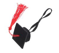Mobestech Graduation Cap for Small Pets Canvas Hat with Bright Tassel for Hamsters Guinea Pigs Birds Hedgehogs Rabbits Ferrets Puppies Dog Holiday Costume Accessory