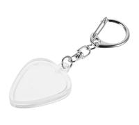 Mobestech Guitar Pick Holder Keychain: Transparent Heart Shaped Clear Guitar Picks Case Box For Easy Identification Storage For Music Lovers
