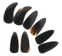 Mobestech Guzheng Finger Picks 8Pcs Smooth Rounded Horn Material Finger Nail Protectors for Adults Guzheng Performance and Practice Use