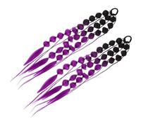Mobestech Hair Extensions Rainbow Bubble Braided Ponytail for Boys and Girls Music Festival Boho Braids Hair Accessory
