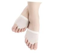 Mobestech Half Palm Belly Ballet Gymnastics Dance Socks 5 Hole Toe Covers Suede Sole Thick Pad Polyester Microfiber Practice Shoes for Yoga (Size L 39-40)