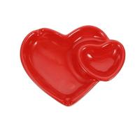 Mobestech Heart Shaped Ceramic Cigarette Ashtray Compact Decorative Tray for Home Office Stylish Red Love Heart Design Smokers and Party Use