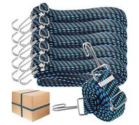 Mobestech Heavy Duty Bungee Cords with Hooks Adjustable Elastic Straps 118.11 in Long 6 pack Tie Downs for Securing Luggage Camping Gear and Moving