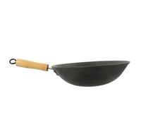 Mobestech Heavy Duty Round Bottom Wok Pan with Handle for Induction Cookers Thickened Anti-Scratch Stir Fry Pan for Household Cooking Even Heat Distribution and Easy Cleaning
