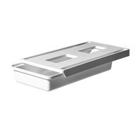 Mobestech Hidden Desk Drawer Storage Box with Cover Small 24.7×12.2×4.7cm White Pp under Table Organizer for Office Stationery Sundries Holder