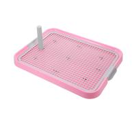 Mobestech Indoor Dog Potty Tray Plastic Mesh Pet Toilet 48x36cm Non-slip Pink Indoor Training Potty for Small Dogs and Cats