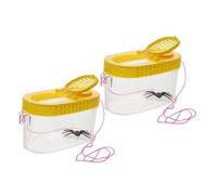 Mobestech Insect Observation Kit 2pcs Yellow Magnifying Critter Boxes for Outdoor Exploration and Feeding Accessory, Multi-function Containers Suitable for Children’s Nature Study and Bug