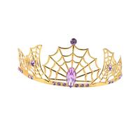 Mobestech Intricate Spider Web Crown Alloy Tiara with Rhinestones for Women Halloween Masquerade Party Headpiece Versatile Gothic Hair Accessory for Witch Queen Vampire Costumes