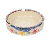 Mobestech Japanese Vintage Ceramic Ashtray Unique Decorative Ash Holder with Grooves Practical Desktop Cigarette Butt Container for Chic Home Decor