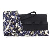 Mobestech Large Capacity Pen Bag Colored Pencil Case Chinese Style Cotton Roll-Up Pouch for Stationery Storage Portable School Office Desk Organisation