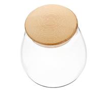 Mobestech Large Transparent Glass Storage Jar with Bamboo Lid Multipurpose Airtight Food Storage Canister for Grains Dried Fruits Tea and Snacks Eco Friendly Moisture Container for Kitchen