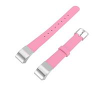 Mobestech Leather Replacement Watch Strap for Hr Pink Smart Band Compatible with Fitbit Hr Ergonomic Wristband for Women and Men Comfortable Seamless Design