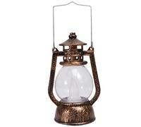 Mobestech Led Hurricane Lamps Portable Battery Operated Storm Lantern Retro Bronze Oil Lamps for Home Bar Garden Camping