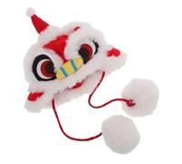Mobestech Lion Dance Hat Pet Headwear Lovely Pet Cap for Dogs and Cats Spring Festival Dog Cap Accessory