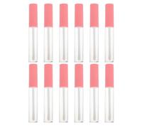 Mobestech Lip Gloss Tubes Plastic Pink Empty 12pcs 10ml 0.3oz Refillable Lip Balm Containers with Dropper Cap for DIY Homemade Lipgloss and Cosmetic Use